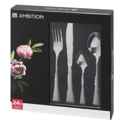 AMBITION BUBBLE Sztućce Komplet 48 el w pudełku / 12 osób / połysk