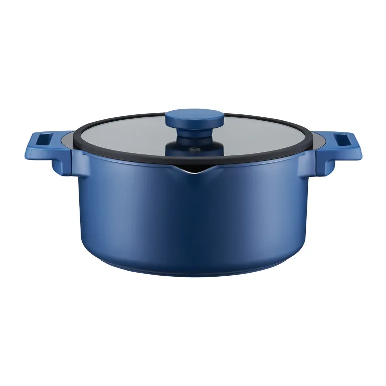 AMBITION COBALT Garnek z pokrywką 24 cm / powłoka Qualum Ceramic