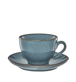 AMBITION CRAFT Filiżanka porcelanowa 220 ml + spodek 14,5 cm / niebieska