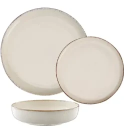 AMBITION CRAFT Serwis obiadowy 36 el dla 12 osób / beżowa porcelana