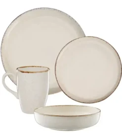 AMBITION CRAFT Serwis obiadowy 24 el dla 6 osób / beżowa porcelana