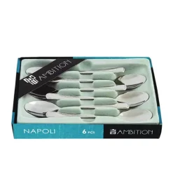 AMBITION NAPOLI Sztućce Łyżeczki do herbaty 6 el pudełko połysk / 6 osób / 89580