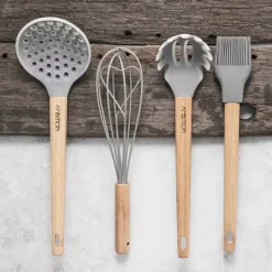 AMBITION NORDIC Łyżka do spaghetti silikonowa 29 cm z bambusową rączką / skandynawski styl