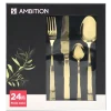 AMBITION PRATO Sztućce Komplet 48+14 el dla 12 osób / pudełko / złote