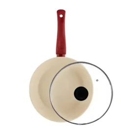 AMBITION ROSSO Patelnia 28 cm + pokrywka szklana Tadar / Powłoka Qualum Basic Stone Edition