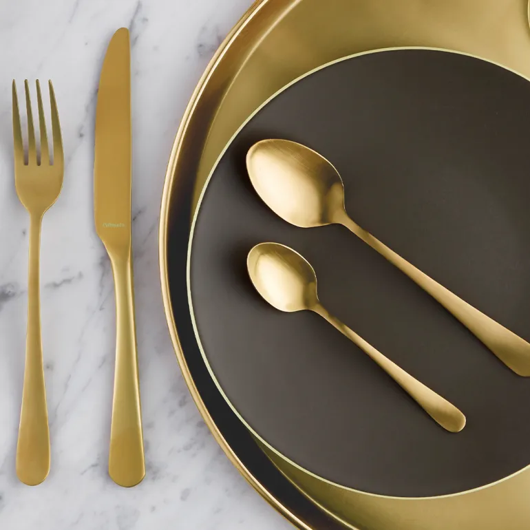 AMEFA AUSTIN VINTAGE Sztućce UE Komplet 6 widelczyków do ciasta / RETRO STYL / pudełko / złote / wieczysta gwarancja