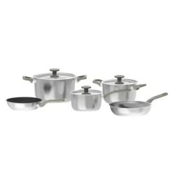 BERGHOFF BOLT Zestaw garnków 8-el.: Rondel z pokrywką 18 cm, Garnki z pokrywką 20, 24 cm, Patelnia 20, Patelnia 24 cm