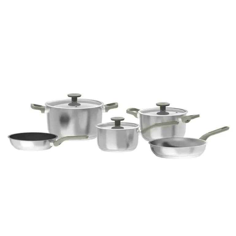 BERGHOFF BOLT Zestaw garnków 8-el.: Rondel z pokrywką 18 cm, Garnki z pokrywką 20, 24 cm, Patelnia 20, Patelnia 24 cm