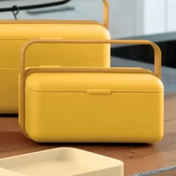 BLIM PLUS Lunchbox ze sztućcami mały żółty / innowacyjny / wygodny