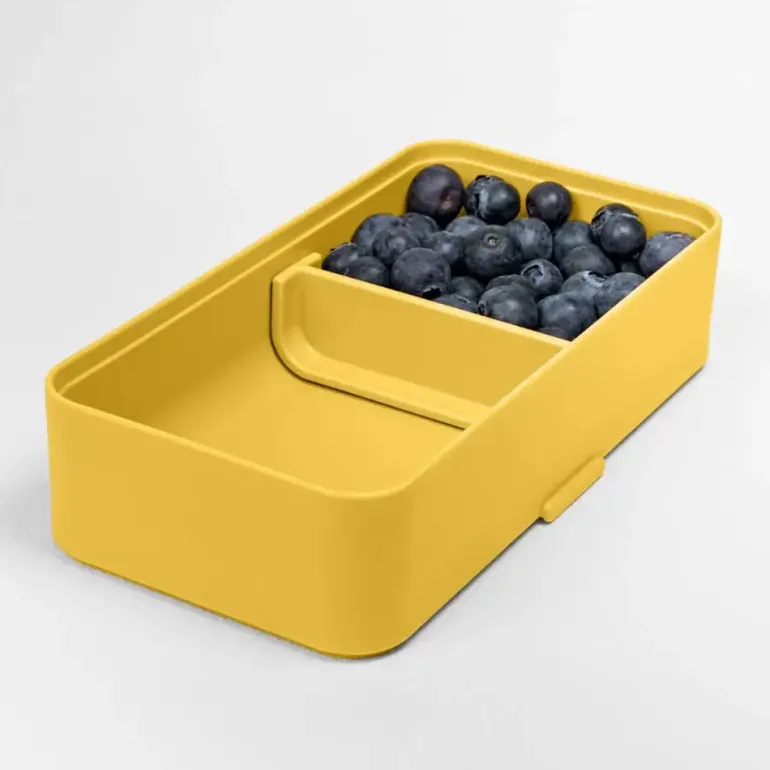 BLIM PLUS Lunchbox ze sztućcami mały żółty / innowacyjny / wygodny