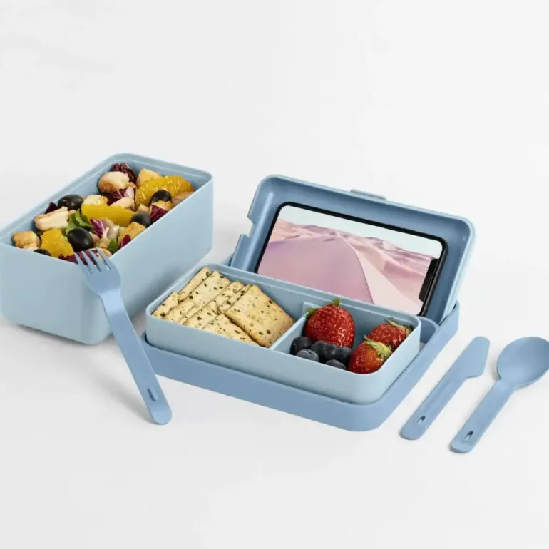 BLIM PLUS Lunchbox ze sztućcami mały niebieski / innowacyjny / wygodny