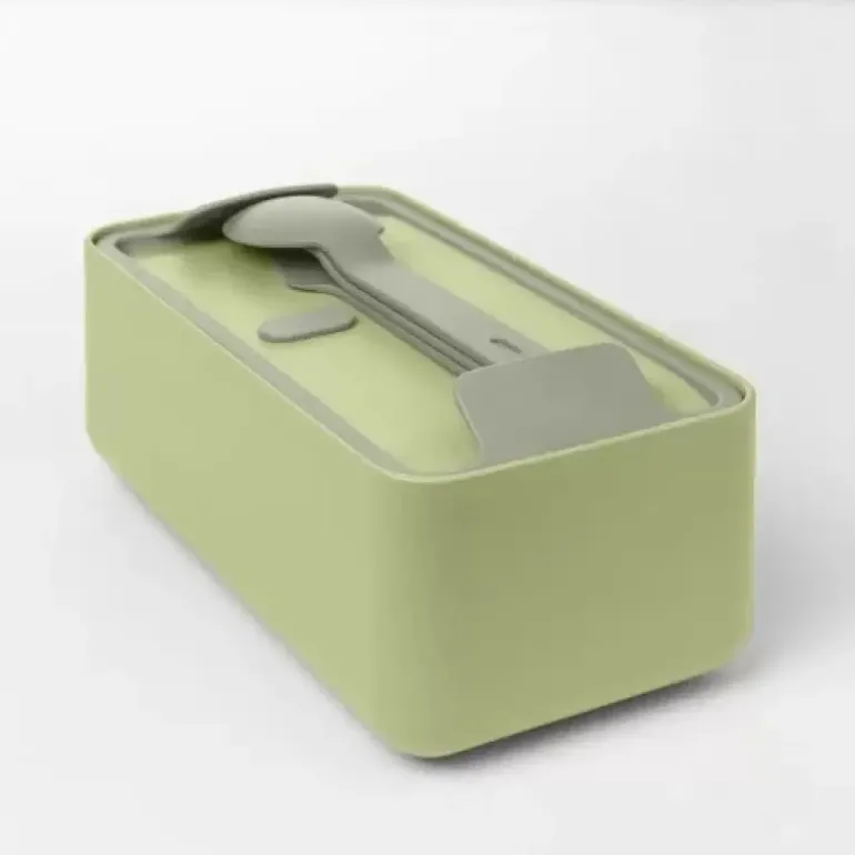 BLIM PLUS Lunchbox ze sztućcami duży zielony / innowacyjny / wygodny