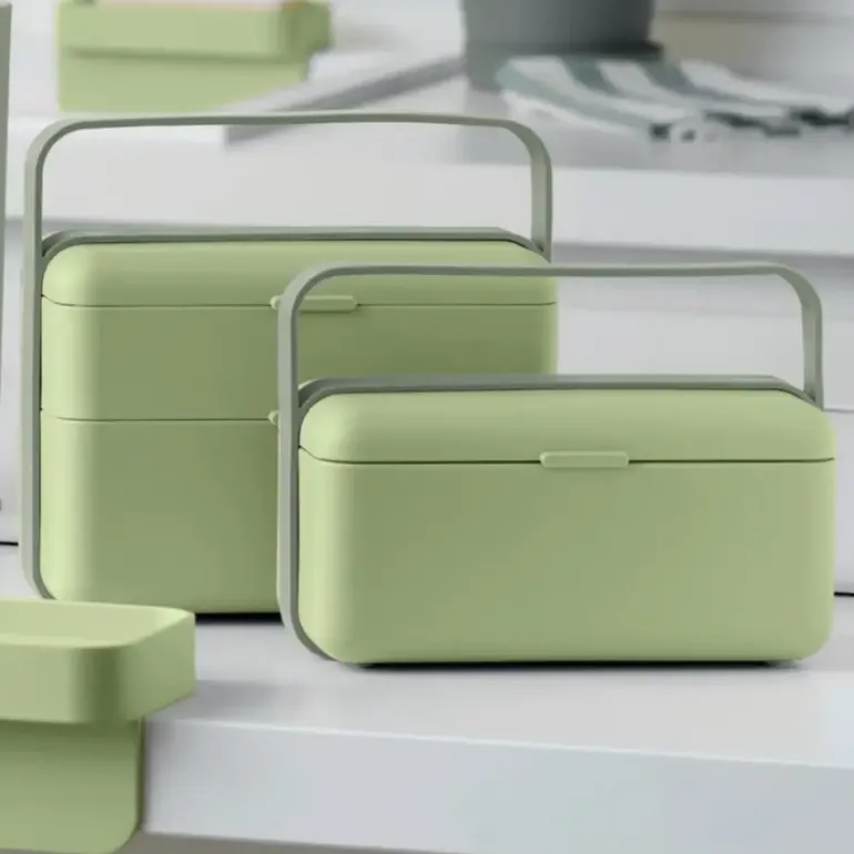 BLIM PLUS Lunchbox ze sztućcami duży zielony / innowacyjny / wygodny