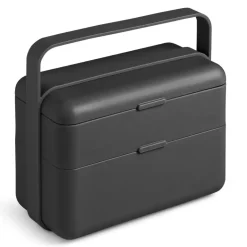 BLIM PLUS Lunchbox ze sztućcami duży czarny / innowacyjny / wygodny