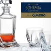 BOHEMIA QUADRO Komplet 6 szklanek do whisky 340 ml / Szkło kryształowe / CR60A500