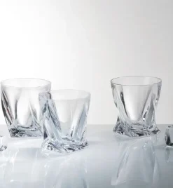 BOHEMIA QUADRO Komplet 12 szklanek do whisky 340 ml / Szkło kryształowe / CR60A500