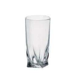 BOHEMIA QUADRO Komplet 12 szklanek do wody 350 ml / szkło krystaliczne / CR62A500