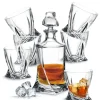 BOHEMIA QUADRO Zestaw do whisky karafka + szklanki 7 el / szkło kryształowe CR71A500