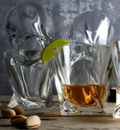 BOHEMIA QUADRO Zestaw do whisky karafka + szklanki 7 el / szkło kryształowe CR71A500