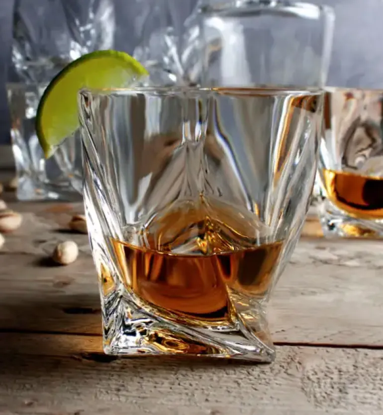 BOHEMIA QUADRO Zestaw do whisky Karafka + szklanki / 13 el / szkło kryształowe