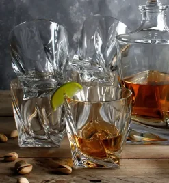 BOHEMIA QUADRO Zestaw do whisky Karafka + szklanki / 13 el / szkło kryształowe