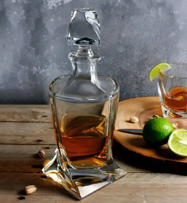 BOHEMIA QUADRO Zestaw do whisky Karafka + szklanki / 13 el / szkło kryształowe