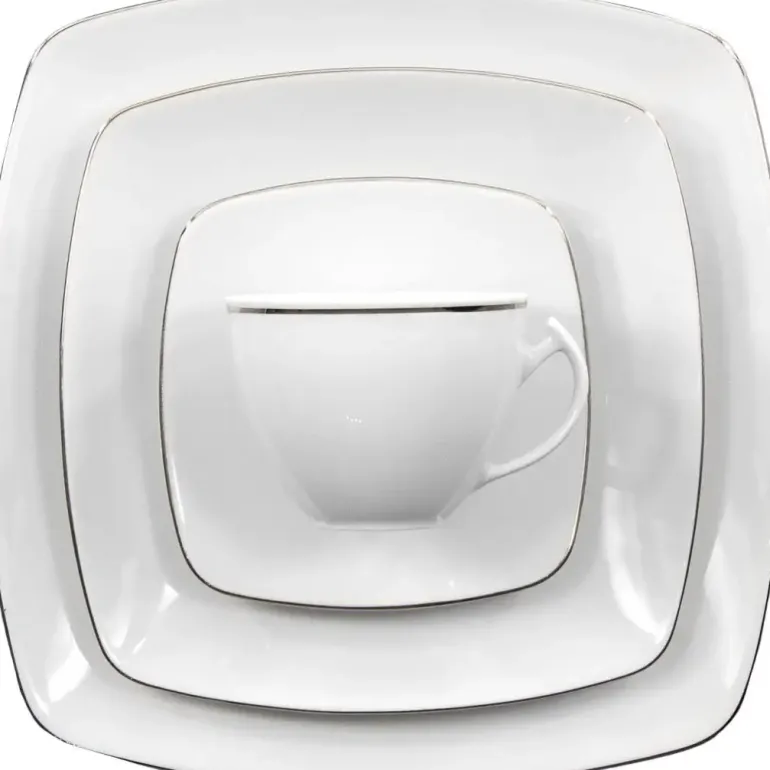CHODZIEŻ AKCENT 9718 PLATYNOWA LINIA Zestaw kawowy 39 el / 12 osób / porcelana