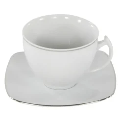 CHODZIEŻ AKCENT 9718 PLATYNOWA LINIA Zestaw kawowy 39 el / 12 osób / porcelana