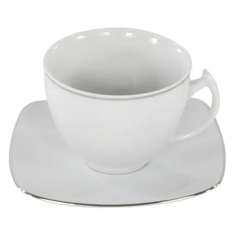 CHODZIEŻ AKCENT 9718 PLATYNOWA LINIA Zestaw kawowy 39 el / 12 osób / porcelana