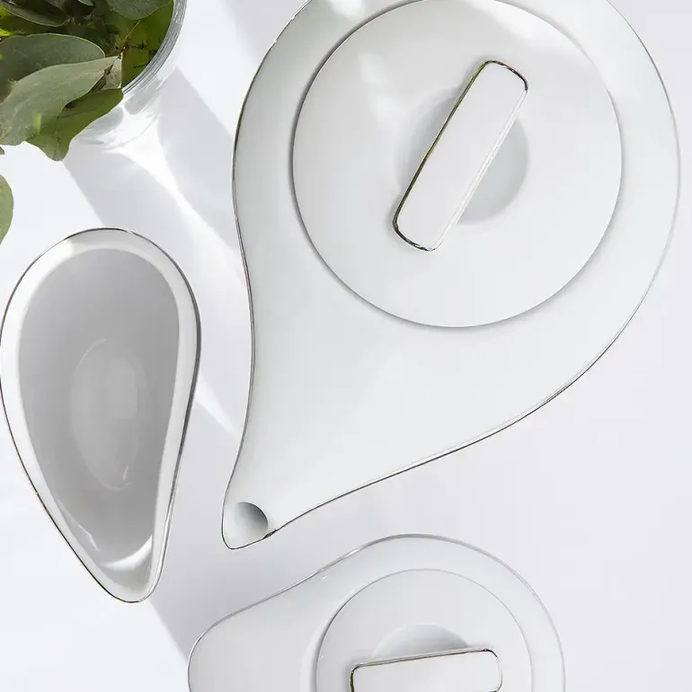CHODZIEŻ CITY B325 PLATYNOWE Serwis kawowy 39 el / 12 osób / porcelana
