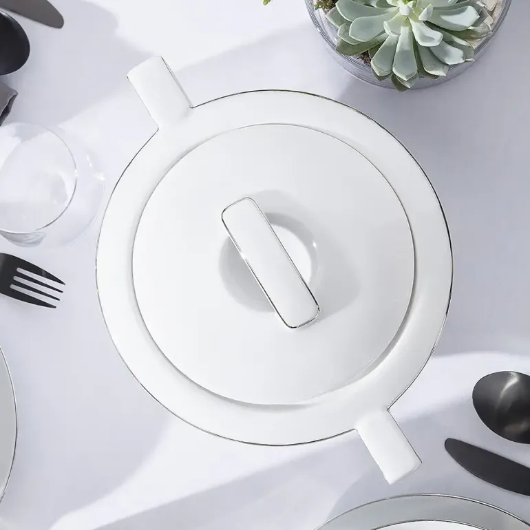 CHODZIEŻ CITY B325 PLATYNOWE Waza z pokrywką 2,5 l / porcelana