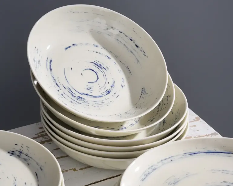 CHODZIEŻ CITY CT22 BORÓWKOWY KREM Serwis obiadowy 36 el / 12 osób / porcelana