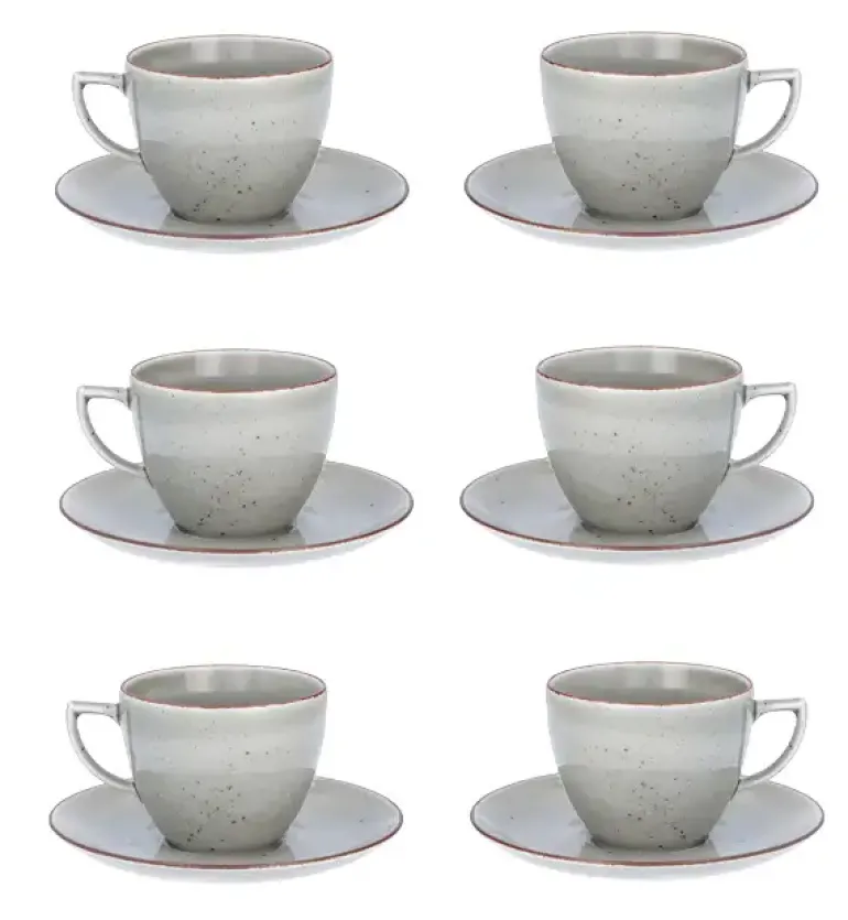 CHODZIEŻ CITY CT01 ŻYWIOŁY Serwis kawowy 12 el / 6 osób / WULKANICZNA ZIEMIA / porcelana