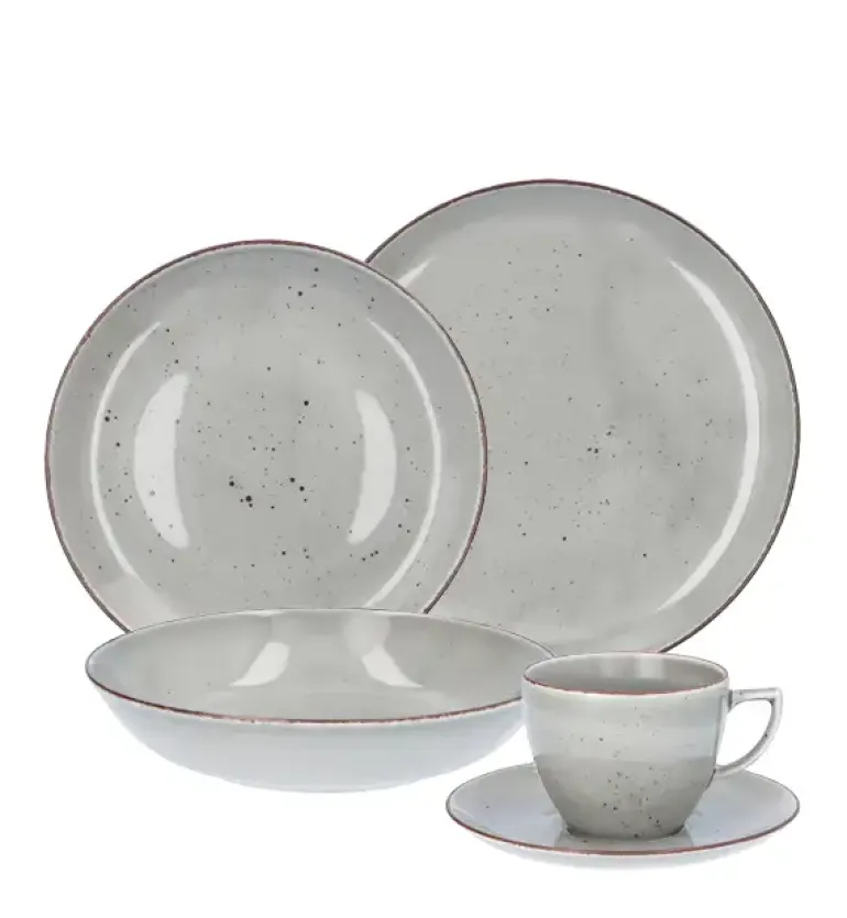 CHODZIEŻ CITY CT01 ŻYWIOŁY Serwis obiadowo-kawowy 30 el / 6 osób / WULKANICZNA ZIEMIA / porcelana