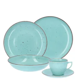 CHODZIEŻ CITY CT05 ŻYWIOŁY Serwis obiadowo-kawowy 30 el / 6 osób / SPOKÓJ OCEANU / porcelana