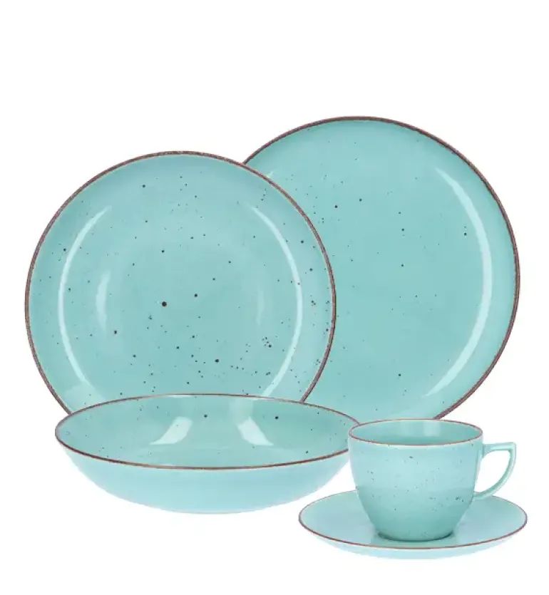 CHODZIEŻ CITY CT05 ŻYWIOŁY Serwis obiadowo-kawowy 30 el / 6 osób / SPOKÓJ OCEANU / porcelana