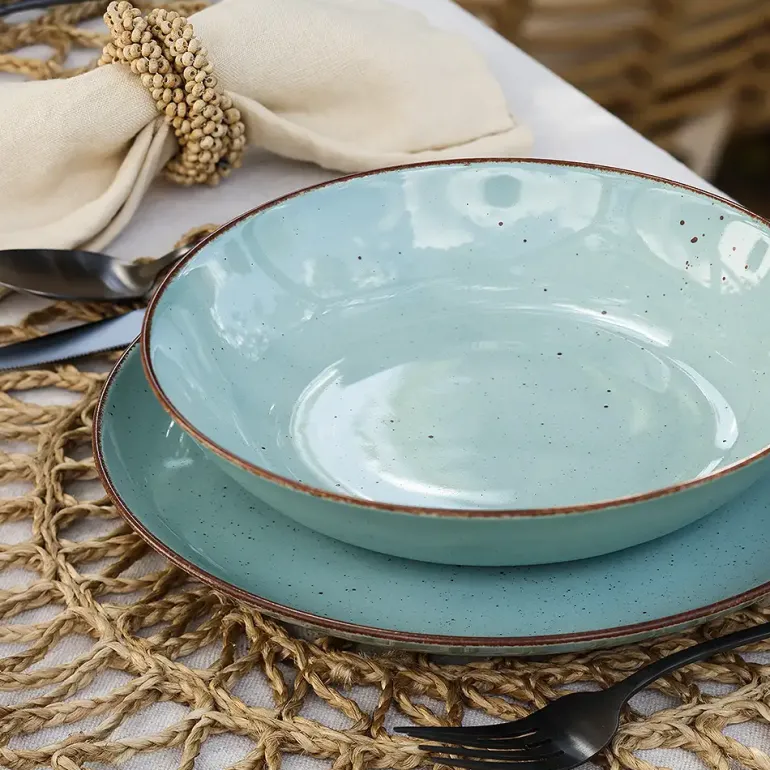 CHODZIEŻ CITY CT05 ŻYWIOŁY Serwis obiadowo-kawowy 30 el / 6 osób / SPOKÓJ OCEANU / porcelana