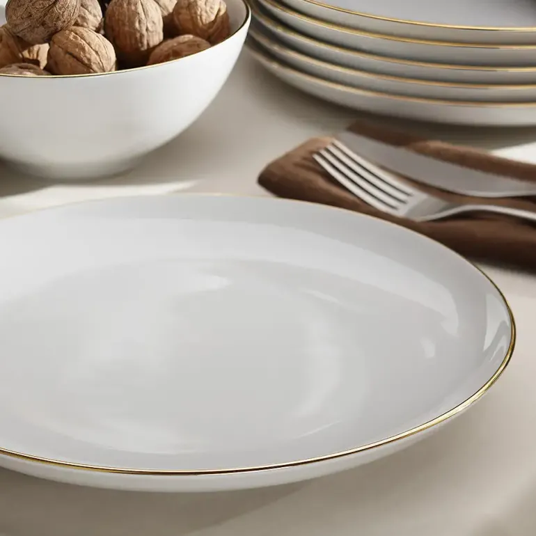 CHODZIEŻ CITY ZŁOTY B326 Serwis obiadowy 18 el / 6 osób / porcelana