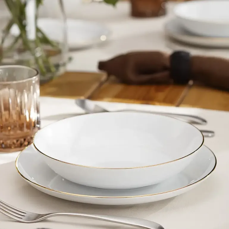 CHODZIEŻ CITY ZŁOTY B326 Serwis obiadowy 36 el / 12 osób / porcelana
