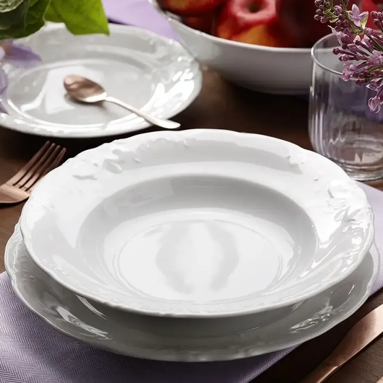 CHODZIEŻ FRYDERYKA BIAŁA C001 Serwis obiadowy 36 el / 12 osób / porcelana