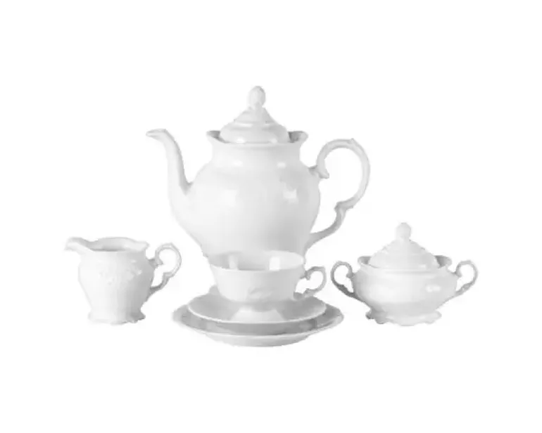 CHODZIEŻ FRYDERYKA BIAŁA C001 Serwis kawowy 39 el / 12 osób / porcelana