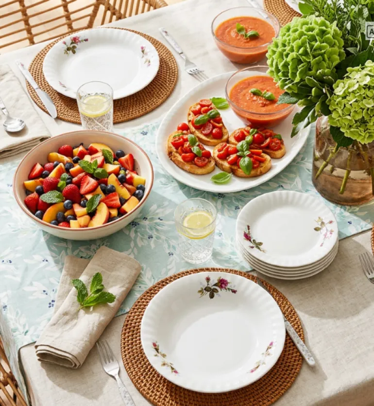CHODZIEŻ IWONA B026 Serwis obiadowy 18 el 6 osób / porcelana / Chodzieska róża