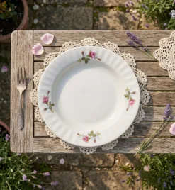 CHODZIEŻ IWONA B026 Serwis obiadowy 18 el 6 osób / porcelana / Chodzieska róża