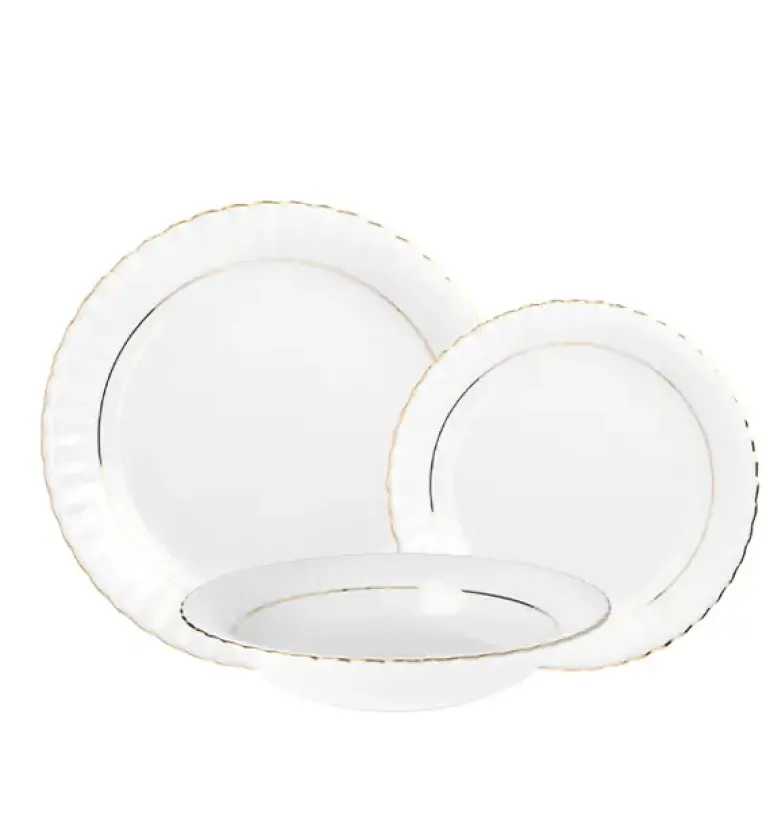 CHODZIEŻ IWONA B014 ZŁOTA LINIA Zestaw obiadowy 36 el / 12 osób / porcelana