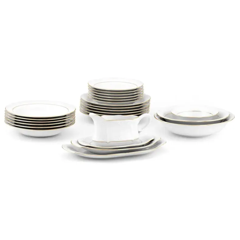 CHODZIEŻ KAMELIA B014 ZŁOTA LINIA Zestaw obiadowy 44 el / 12 osób / porcelana
