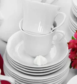 CHODZIEŻ KAMELIA C000 BIAŁA Serwis obiadowo-kawowy 83 el / 12 osób / porcelana