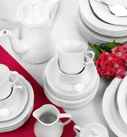 CHODZIEŻ KAMELIA C000 BIAŁA Serwis obiadowo-kawowy 84 el / 12 osób / porcelana