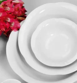 CHODZIEŻ KAMELIA C000 BIAŁA Serwis obiadowo-kawowy 84 el / 12 osób / porcelana