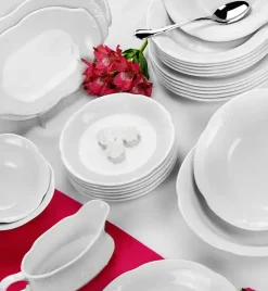 CHODZIEŻ KAMELIA C000 BIAŁA Serwis obiadowy 44 el / 12 osób / porcelana