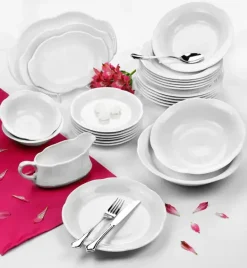 CHODZIEŻ KAMELIA C000 BIAŁA Serwis obiadowy 44 el / 12 osób / porcelana